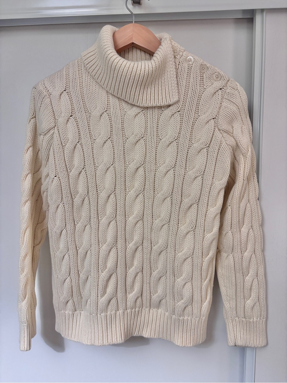Ralph Lauren Womens Fisherman Sweater Size XL Cable Knit Nautical Chunky Cotton